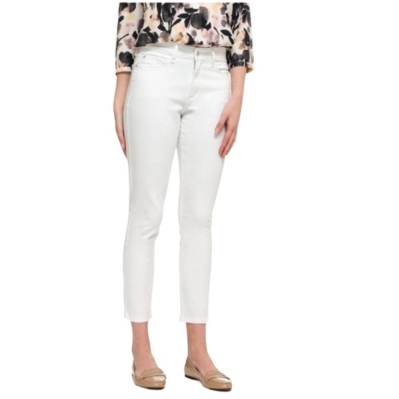 NYDJ Clarissa Mid Rise Ankle White Jeans Patented Lift Tuck Technology Size 12 - Picture 1 of 13